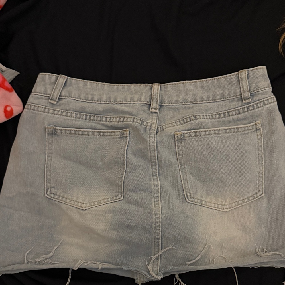 SHEIN Light Blue Denim Midi Skirt